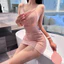 Váy Ngủ Hai Dây Xuyên Thấu Phối Kim Tuyến, Đầm Ngủ Nữ Mỏng Nhẹ Màu Hồng