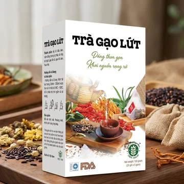 Trà Gạo Lứt 8 Vị Mộc Tâm hỗ trợ tiêu hóa, thanh nhiệt từ gạo lứt, kỷ tử và đông trùng