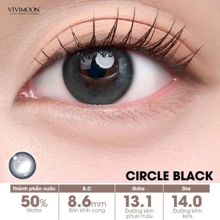 [COMBO 6 CHIẾC] Lens cận 1 ngày VIVIMOON, kính áp tròng khóa ẩm màu Ebony Black, Circle Black, Pearl Gray, Caramel