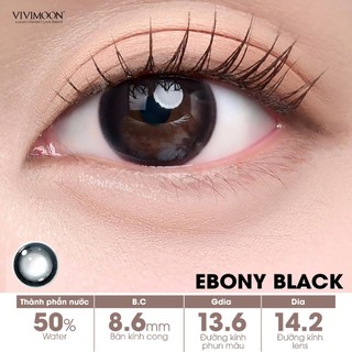 [COMBO 6 CHIẾC] Lens cận 1 ngày VIVIMOON, kính áp tròng khóa ẩm màu Ebony Black, Circle Black, Pearl Gray, Caramel