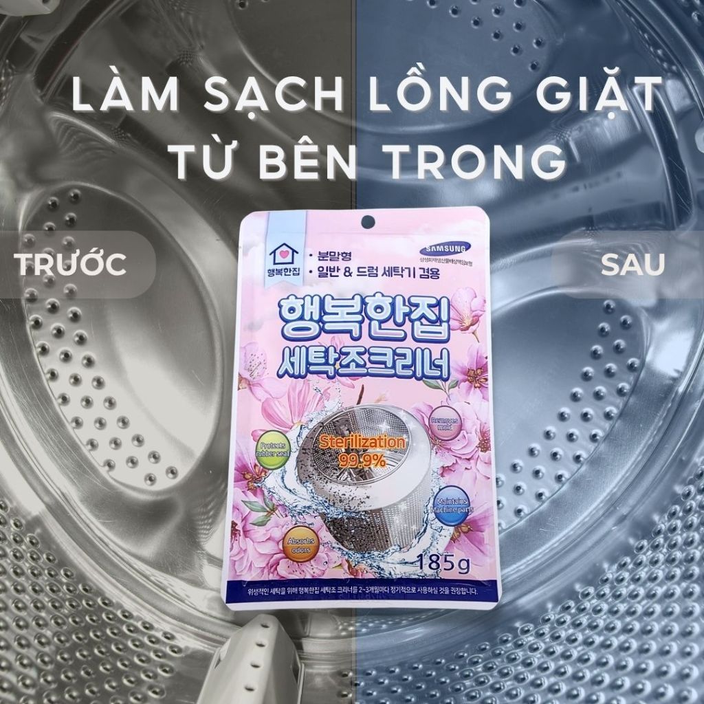 BỊCH BỘT VỆ SINH LỒNG GIẶT HAENGBOKANJIP 185G - TẨY SẠCH CẶN BẨN, NẤM MỐC