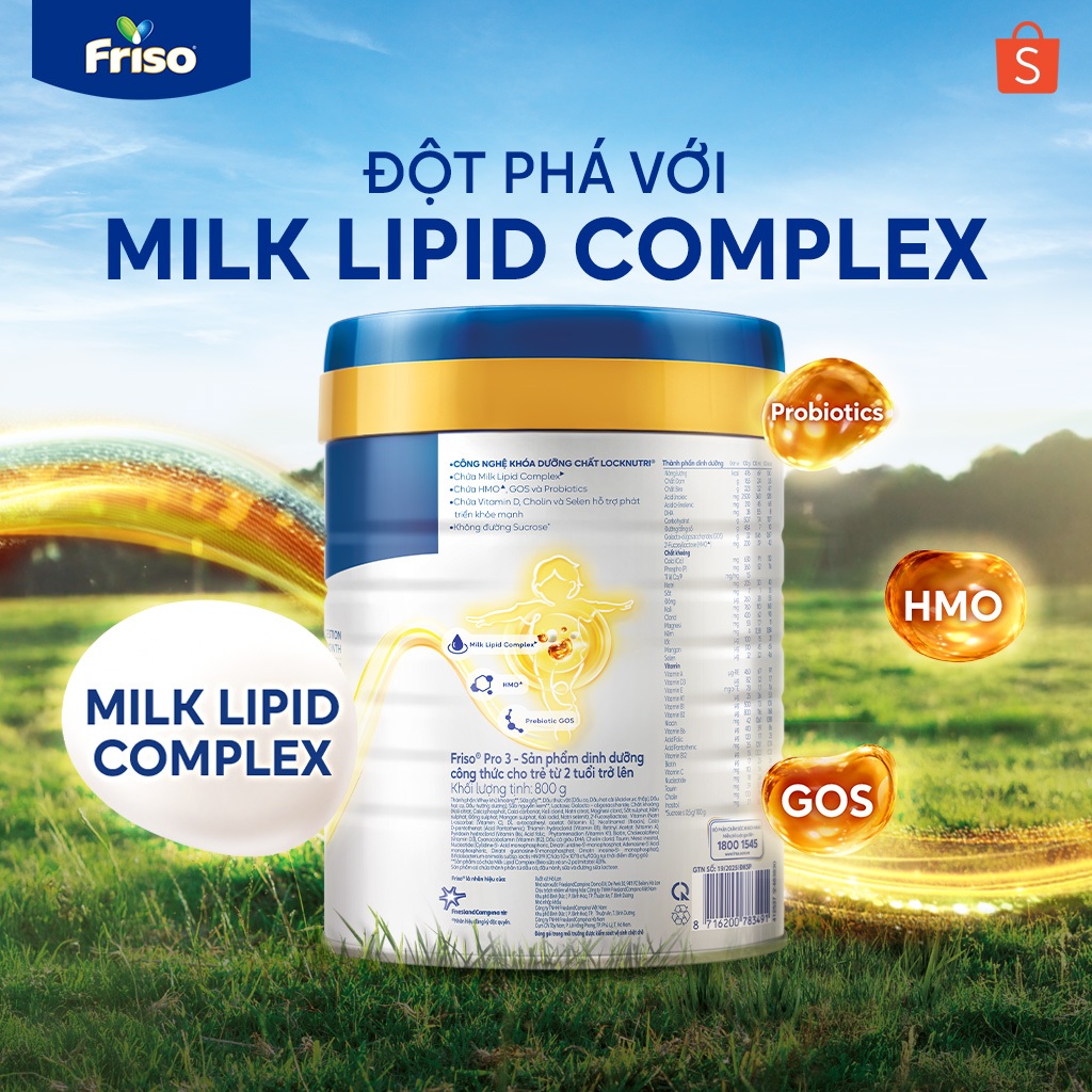 [Tặng Máy Đọc Thẻ Thông Minh] Combo 2 Lon Sữa Bột Friso Pro 3 800G cho trẻ trên 2 tuổi
