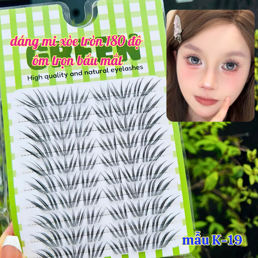 Mi Cụm San Hô K19 Xòe Ôm Dáng Mắt Độ Dài 11-13mm GREEN Thủy Mi