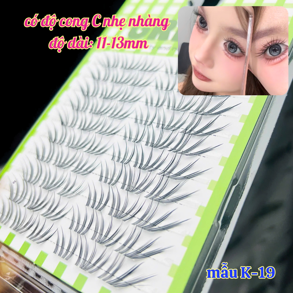 Mi Cụm San Hô K19 Xòe Ôm Dáng Mắt Độ Dài 11-13mm GREEN Thủy Mi