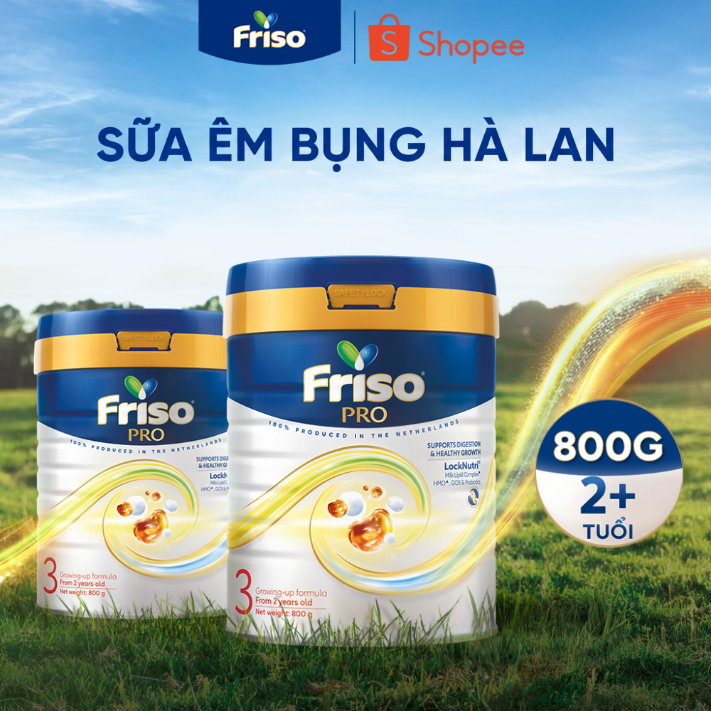 [Nhập Khẩu Hà Lan] Combo 2 Lon Sữa Bột Friso Pro 3 800G cho trẻ trên 2 tuổi