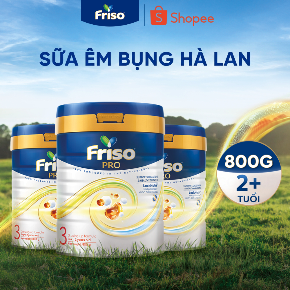 [Nhập Khẩu Hà Lan] Combo 3 Lon Sữa Bột Friso Pro 3 800G cho trẻ trên 2 tuổi