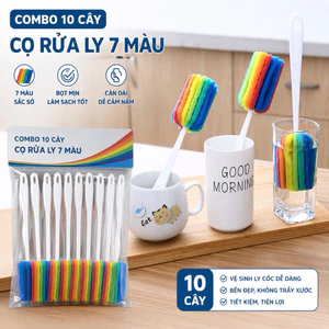 Combo 10 Cây Cọ Rửa Ly 7 Màu , Rửa Ly Cực Sạch.