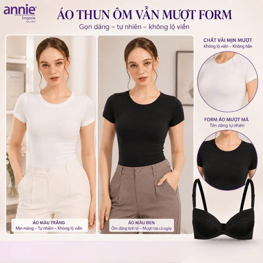 Áo Ngực Cao Cấp mút mỏng siêu nhẹ annie bra 3013, thoáng mát ôm trọn ngực, trơn phù hợp mặc đi học.