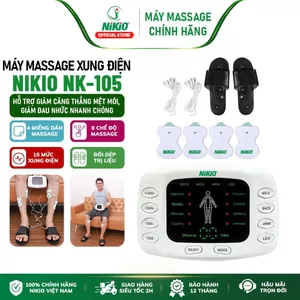 Máy Massage Xung Điện Nikio NK-105 - Trị Liệu 4 Miếng Dán Có Đôi Dép Mát Xa Bàn Chân