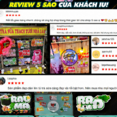 Decal Trang Trí Quán Cafe Hình Ly Trà Sữa và Trà Trái Cây 🌈 Miễn Phí Vận Chuyển Decal Dán Tường Đẹp mắt