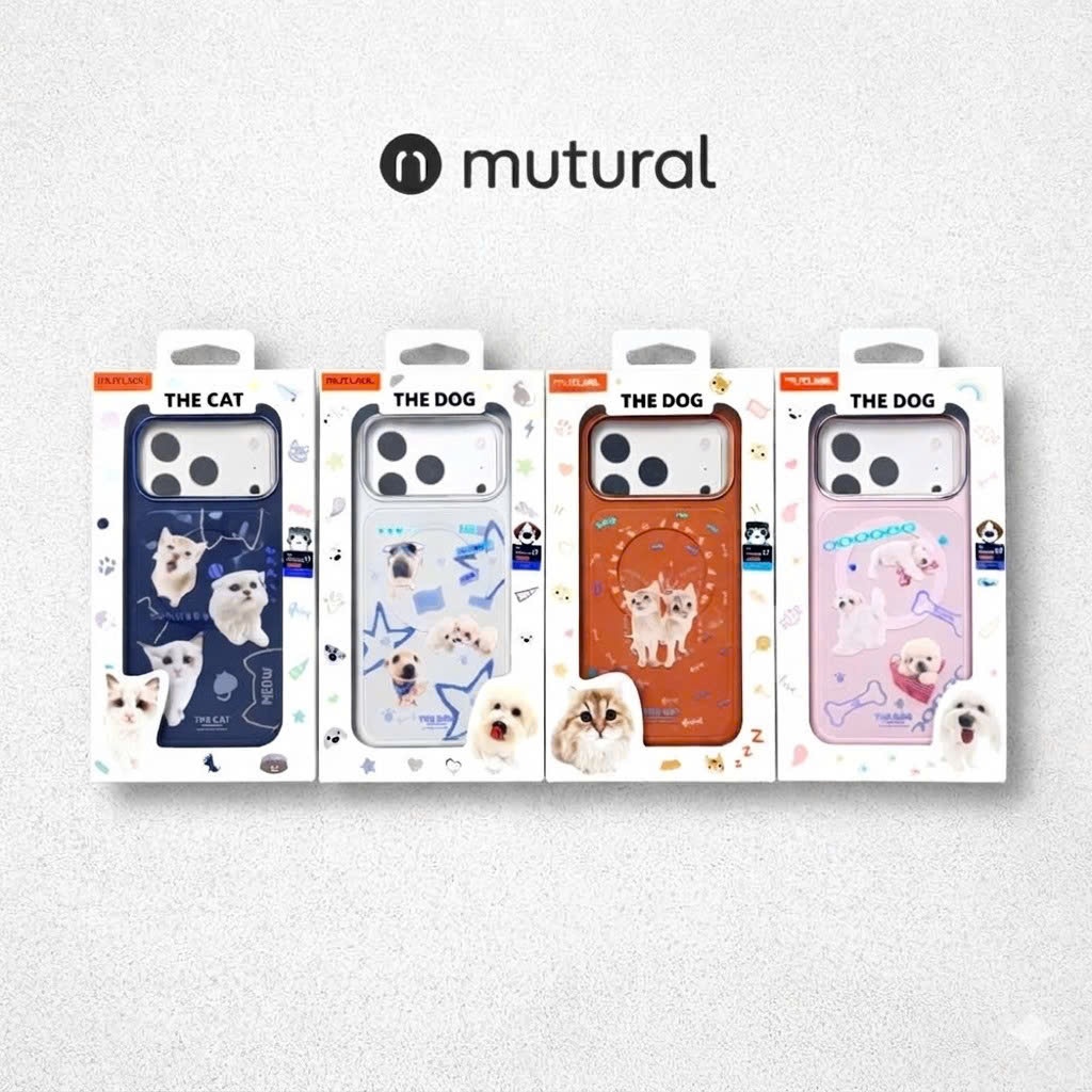 [Chính Hãng] Ốp Lưng Mutural Họa Tiết Thú Cưng Cho iPhone 17 Pro Max - Viền Mềm Chống Sốc, Lót Nỉ, Hỗ Trợ Sạc Không Dây