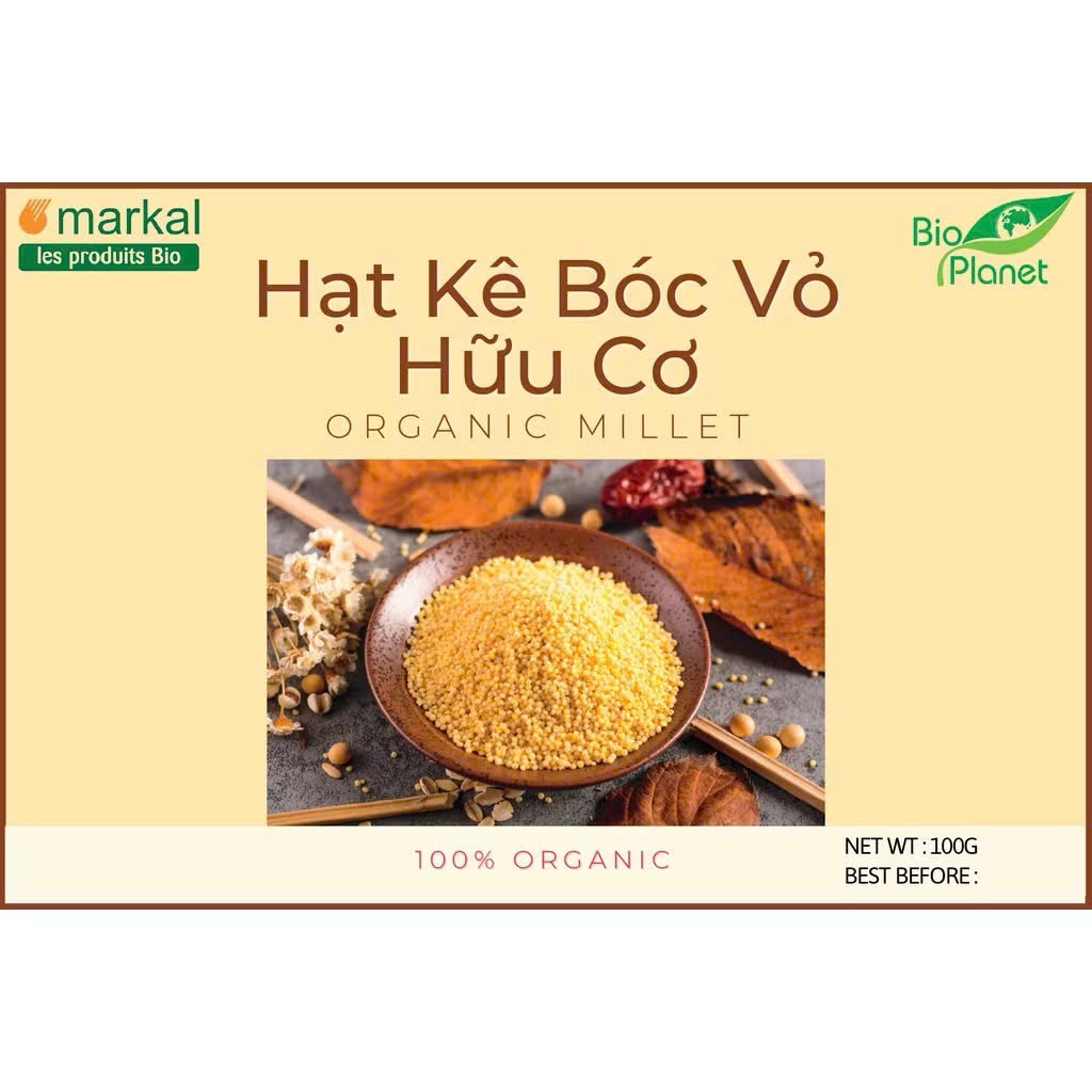 Hạt Kê Hữu Cơ Markal Pháp 500g Cho Bé Ăn Dặm. Hạt Kê Nếp Vàng Đã Bóc Vỏ, Nấu Cháo,...