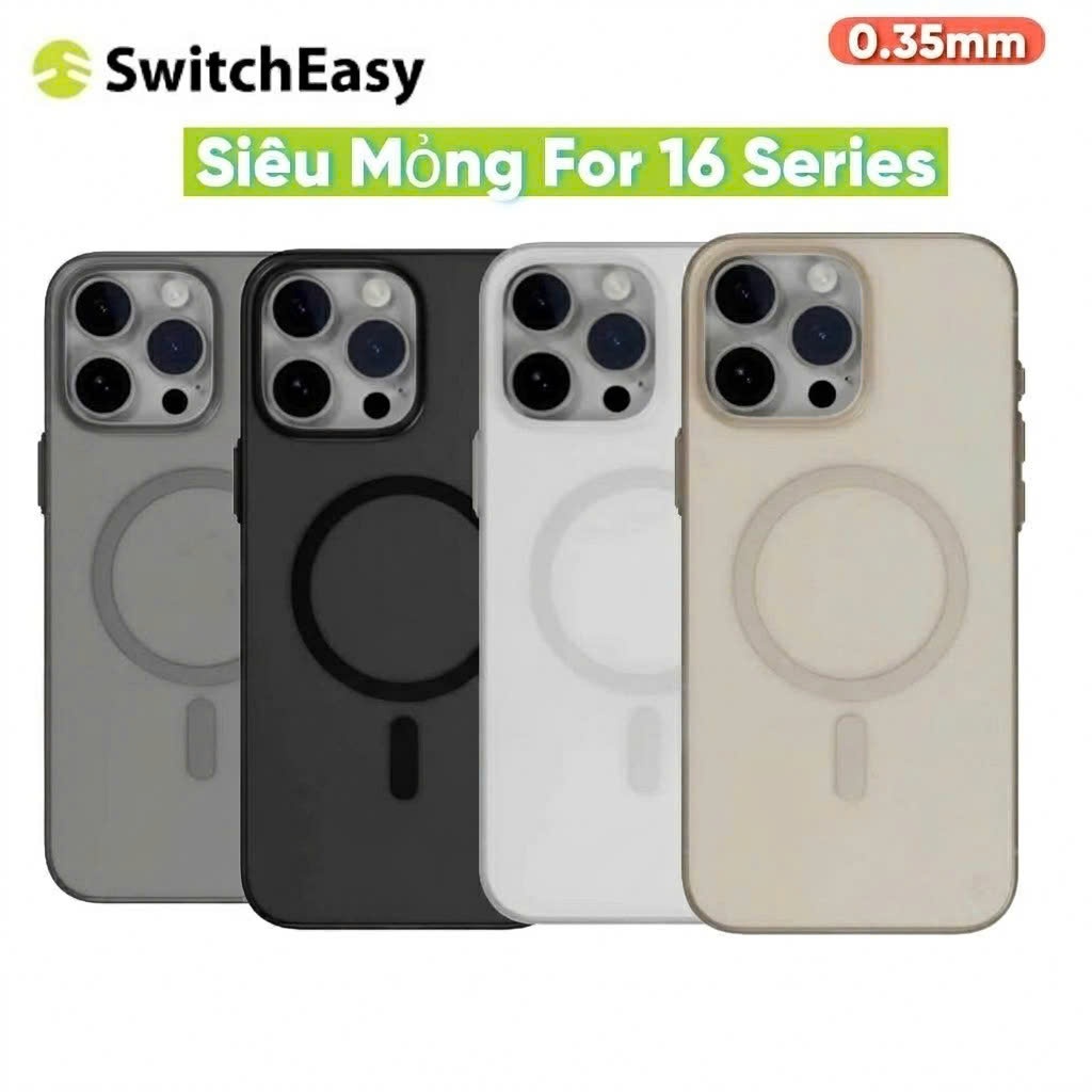 [Chính Hãng] Ốp Lưng Nhám Siêu Mỏng SwitchEasy Ultra Slim Magnetic 0.35mm Cho iPhone 15/16/17 Pro Max - Sạc Từ Tính
