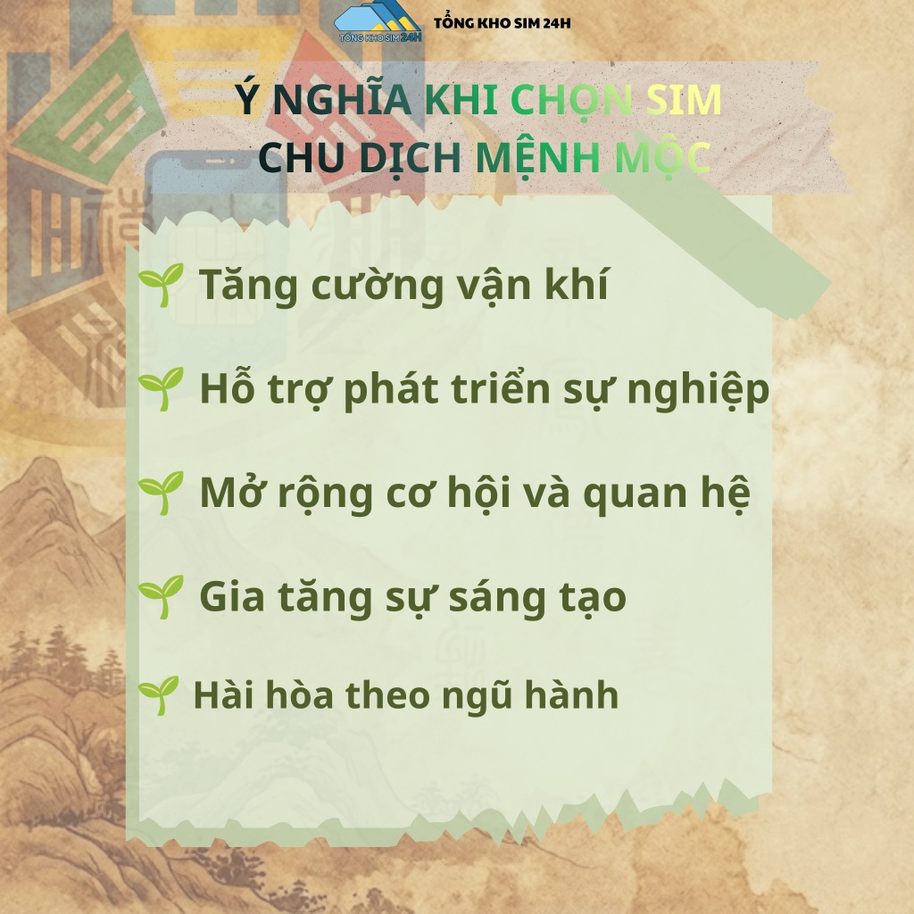 Sim Viettel Chu Dịch Mệnh Mộc – Sinh Khí Dồi Dào, Hút Lộc Công Danh & Bình An