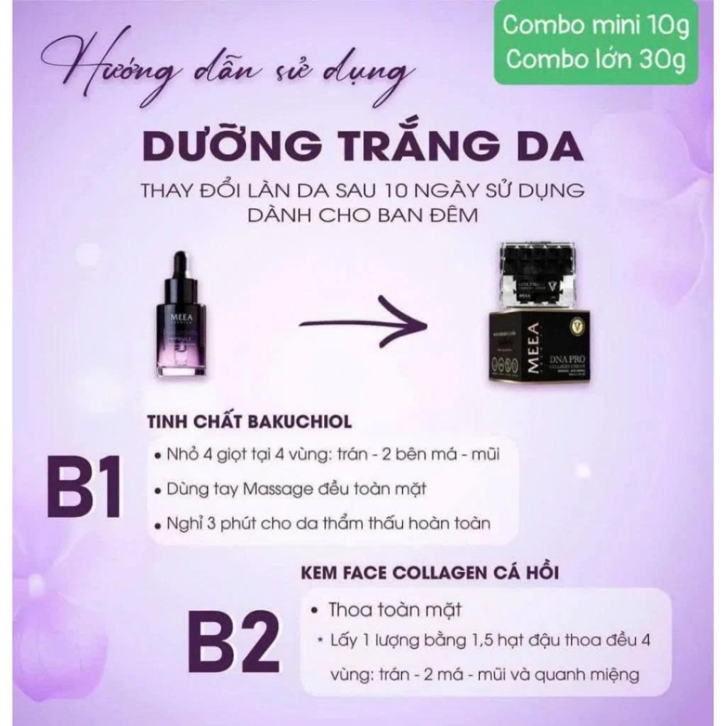 Combo Kem Face Collagen Cá Hồi MEEA V2 Tinh Chất Bakuchiol Tái Tạo Da 30g