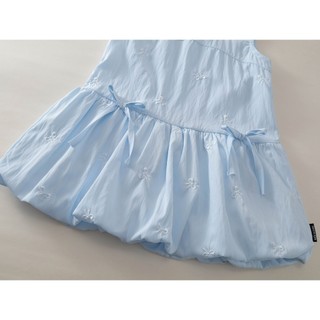 Váy Bé Gái, Váy Bí Bé Gái Thiết Kế Tiểu Thư Phối Nơ Xinh Mặc Hàng Ngày Chất Liệu Cotton Mềm Mại