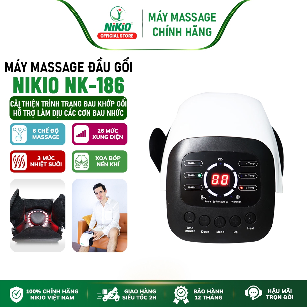 Máy massage đầu gối áp suất khí và tạo nóng chính hãng Nikio NK-186 - Đặc Biệt Bơm Khí Tự Động
