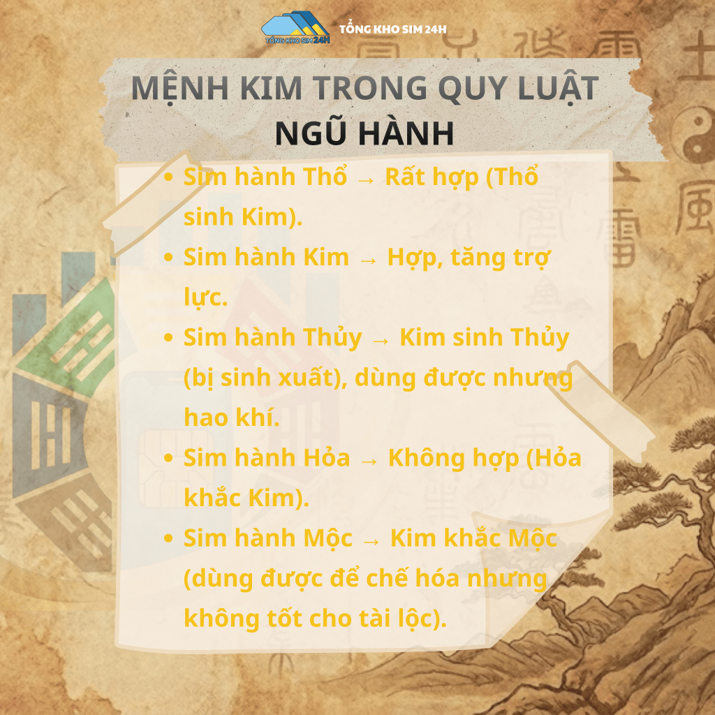 Sim Viettel Chu Dịch Mệnh Kim – Khai Vận Tài Lộc, Hút May Mắn & Đẳng Cấp Phong Thủy