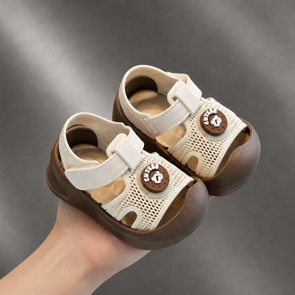 Giày Sandal Tập Đi Cho Bé Kidudids Chống Trượt Thoáng Khí Mũi Kín Đế Mềm Size 18-23 Mã 912