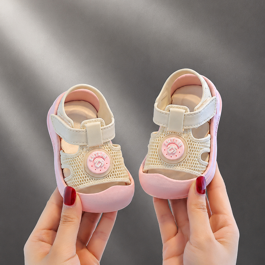 Giày Sandal Tập Đi Cho Bé Kidudids Chống Trượt Thoáng Khí Mũi Kín Đế Mềm Size 18-23 Mã 912