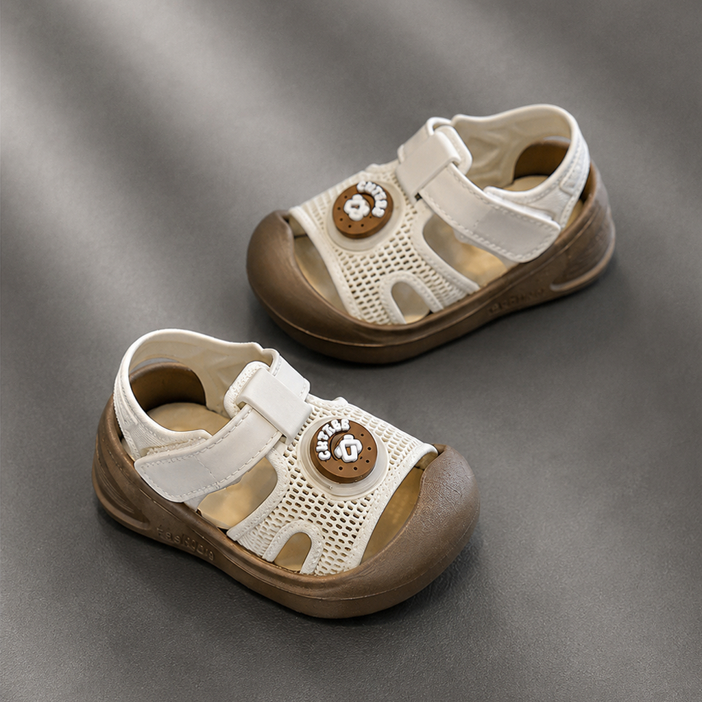 Giày Sandal Tập Đi Cho Bé Kidudids Chống Trượt Thoáng Khí Mũi Kín Đế Mềm Size 18-23 Mã 912