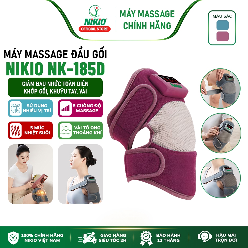 Máy massage đầu gối Nikio NK-185D - Rung chườm ấm 5 mức, massage vai, khuỷu tay hỗ trợ giảm đau