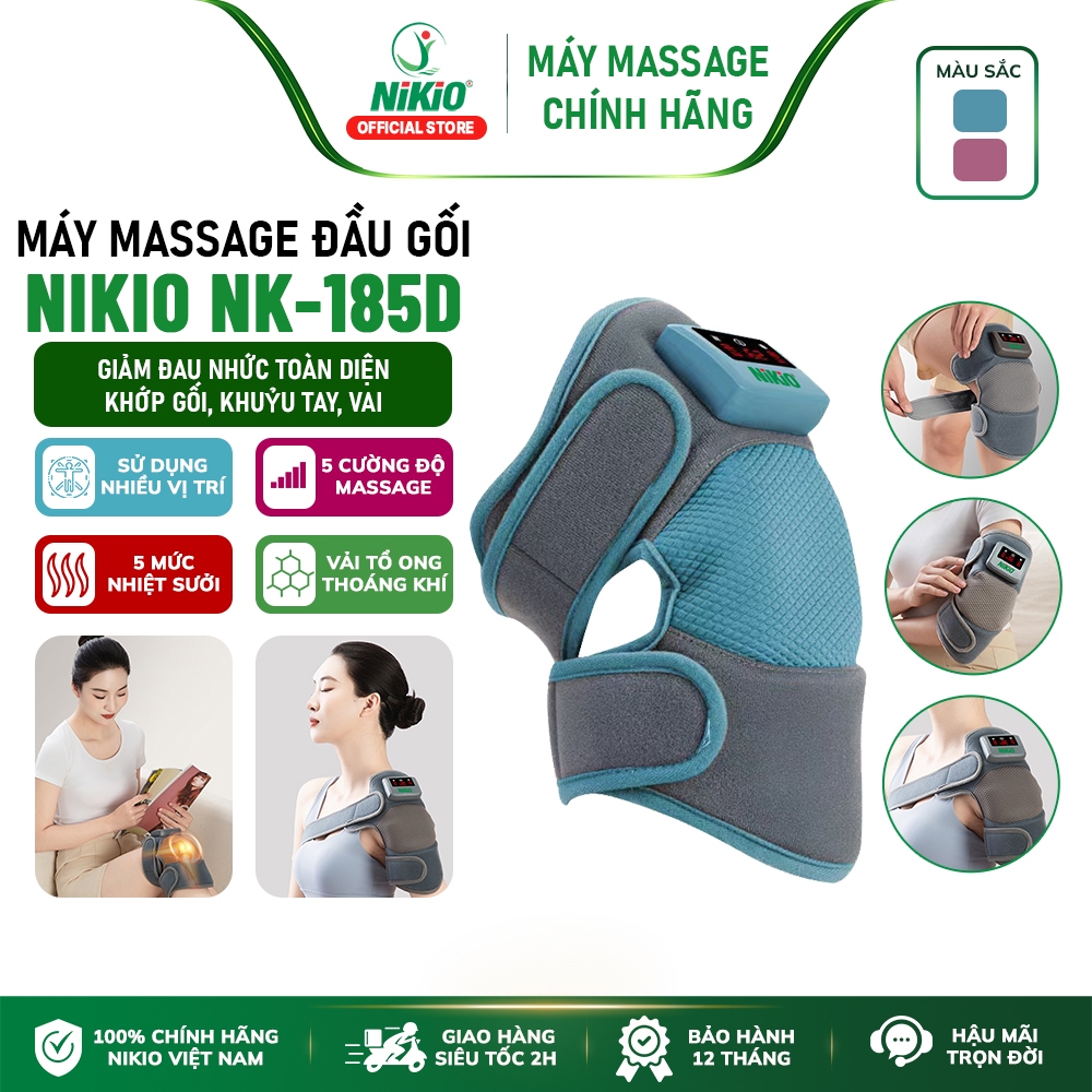Máy massage đầu gối Nikio NK-185D - Rung chườm ấm 5 mức, massage vai, khuỷu tay hỗ trợ giảm đau