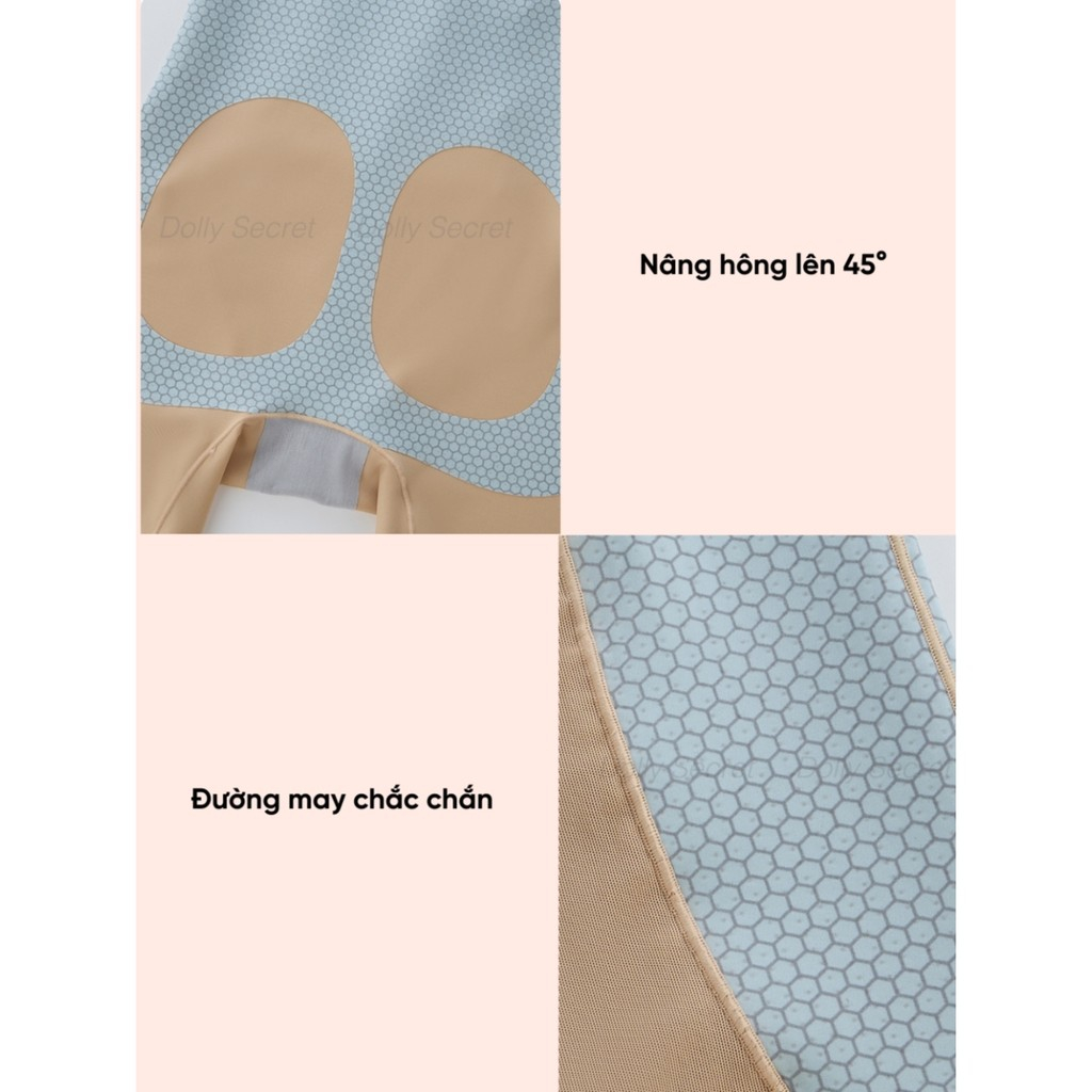 Quần Gen Bụng SHAPE LOCK Siết Eo Chống Cuộn DOLLY SECRET Có Khóa Kéo Và Mắc Cài Q11