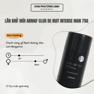 Lăn Khử Mùi Armaf Club De Nuit Man 75g MP1527 - Hương Nước Hoa Nam Tính, Ngăn Ngừa Vi Khuẩn, Khô Thoáng Da