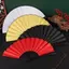 Quạt xếp nan 31cm trơn màu phụ kiện chụp ảnh cầm tay cổ trang