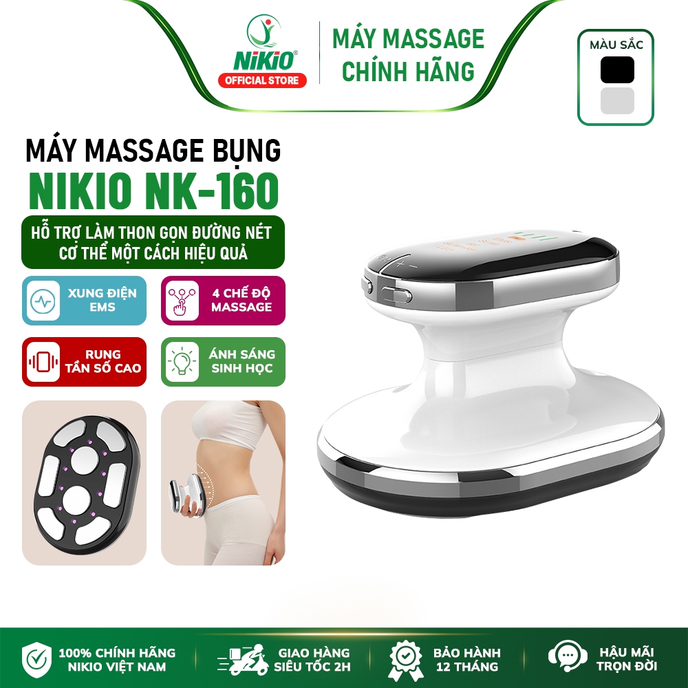 Máy Massage Bụng Giảm Mỡ Nikio NK-160 - Công nghệ EMS Giảm Mỡ Hiệu Quả, Giảm Đau Bụng Kinh
