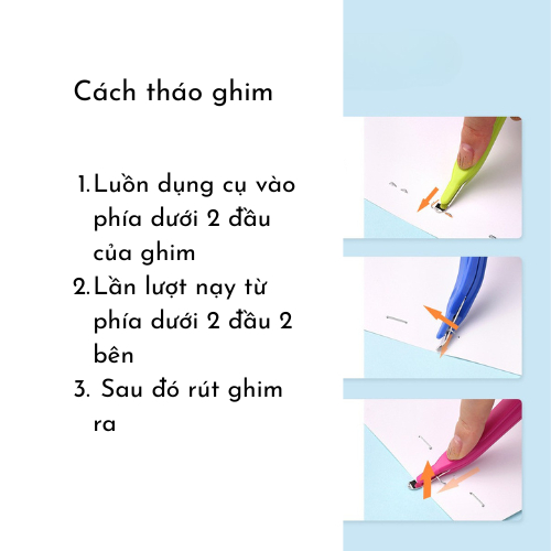 Đồ Gỡ Ghim Bấm Hiệu Kwtrio, Đồ Gỡ Kim Bấm Giấy Tích Hợp Đuôi Nam Châm Giúp Thu Gom Ghim Thừa Dễ Dàng