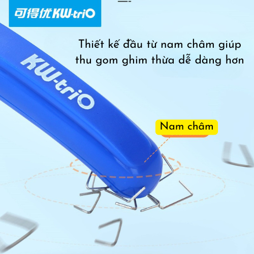 Đồ Gỡ Ghim Bấm Hiệu Kwtrio, Đồ Gỡ Kim Bấm Giấy Tích Hợp Đuôi Nam Châm Giúp Thu Gom Ghim Thừa Dễ Dàng