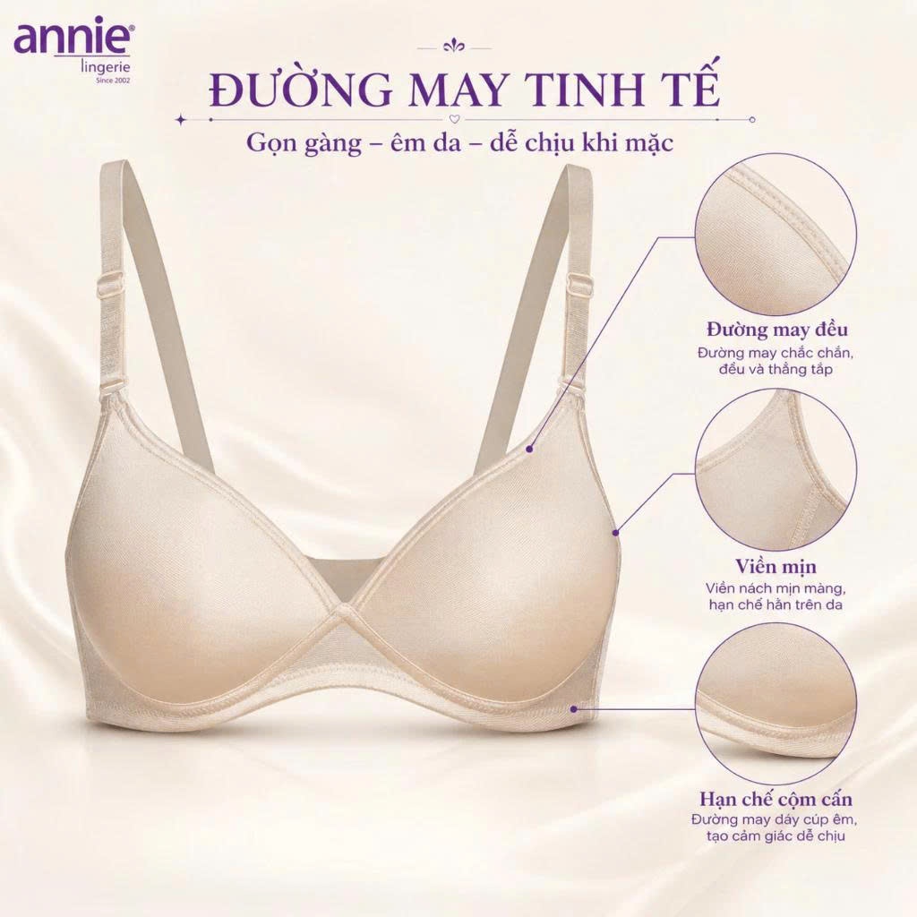Áo Ngực annie Cao Cấp Không Gọng annie bra 8107 mút mỏng mềm mịn,ôm ngực,nâng ngực,thoáng mát