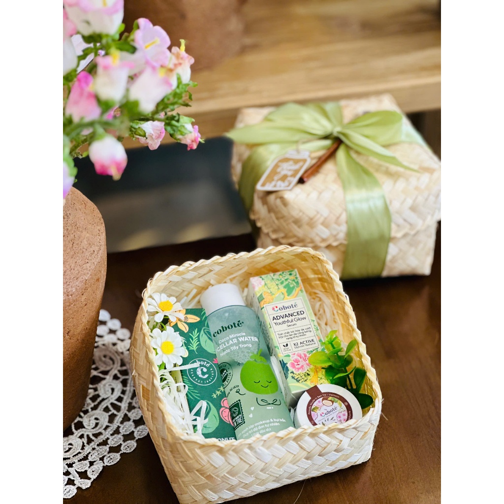 Set Quà Tặng Cho Nữ Cobote | Chăm Sóc Da Thiên Nhiên - Nước Tẩy Trang & Serum Thiên Nhiên Từ Dừa