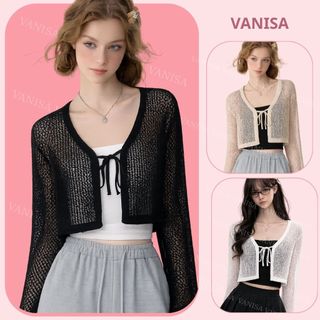 Cardigan lưới nữ cột dây phong cách hàn quốc áo khoác mỏng mùa hè hot trend VANISA LQC22