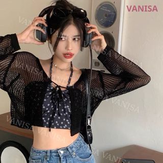 Cardigan lưới nữ cột dây phong cách hàn quốc áo khoác mỏng mùa hè hot trend VANISA LQC22