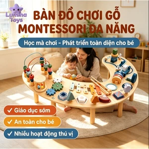 Bàn Đồ Chơi Gỗ Giảm Thời Gian Xem Điện Thoại | Học Mà Chơi, Phương Pháp Montessori, Kích Thước 74.5x48x26cm