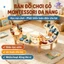 Bàn Đồ Chơi Gỗ Montessori Đa Năng 10+ Hoạt Động | Phát Triển 5 Kỹ Năng, Kích Thước 74.5x48x26cm, An Toàn Cho Bé