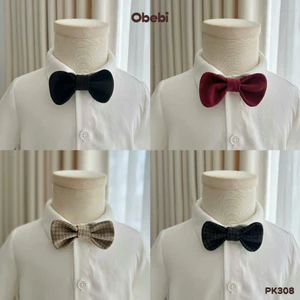 Nơ Đeo Cổ Màu Trơn Và Kẻ Có Dây Điều Chỉnh Obebi Cho Bé PK308