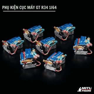 Phụ Kiện Cục Máy GT-R34, Động cơ  siêu xe I6 turbo - mini GT, hotwheels 1:64 MITU Figure 1/64 , phụ kiện mô hình,Sa bàn
