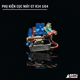 Phụ Kiện Cục Máy GT-R34, Động cơ  siêu xe I6 turbo - mini GT, hotwheels 1:64 MITU Figure 1/64 , phụ kiện mô hình,Sa bàn