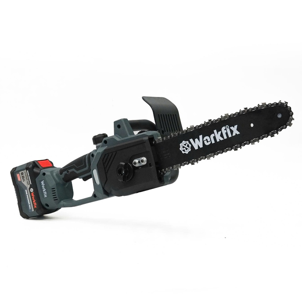 Máy cưa xích pin Workfix WF-CS1202BL, Động cơ Không chổi than, Lam 28cm - Chân pin phổ thông