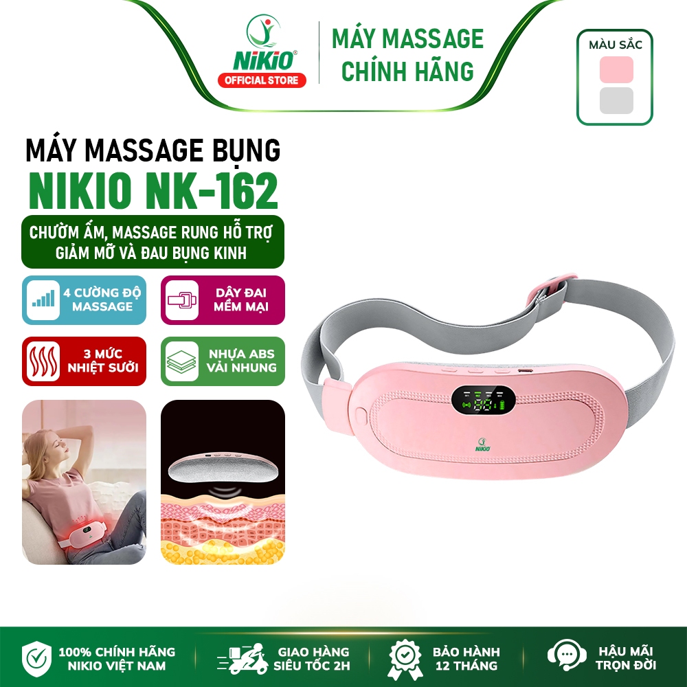 Đai chườm nóng massage bụng và lưng Nikio NK-162 - Giảm đau bụng kinh, quà cho bạn gái, cho mẹ