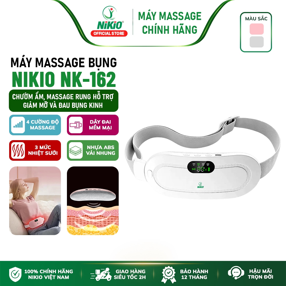 Đai chườm nóng massage bụng và lưng Nikio NK-162 - Giảm đau bụng kinh, quà cho bạn gái, cho mẹ