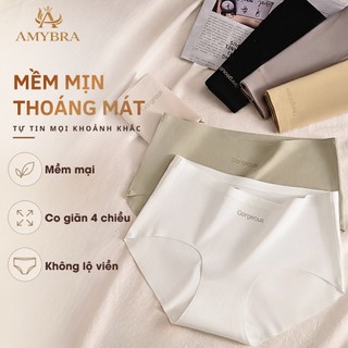 Quần Lót Nữ Su Lạnh Cạp Ép Không Viền May - Quần Chip Nữ Cao Cấp Đáy Có Lót Kháng Khuẩn AMYBRA L057