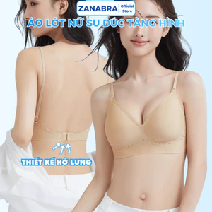 Áo ngực nữ, Áo lót bra nữ chất su không gọng thiết kế hở lưng dây vai nhỏ không lộ viền gom quả thoáng khí ZANABRA A925