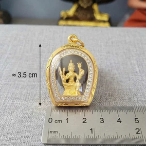 Mặt Dây Tứ Diện Đính Đá Thái Lan 3cm | Hợp Kim Mạ Vàng Chế Tác Tinh Xảo | Kho Sỉ Phong Thuỷ