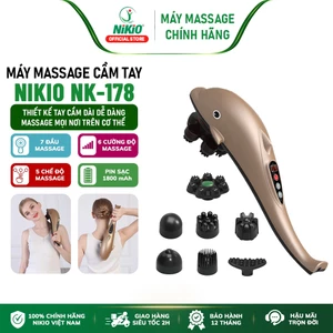 Máy massage cá heo cầm tay pin sạc Nikio NK-178 - 7 đầu thế hệ mới