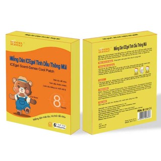 Miếng Dán ICEgel Tinh Dầu Thông Mũi Hộp 6 Miếng, Giảm Nhanh Khó Chịu Mũi Cho Bé Trên 3 Tuổi & Người Lớn